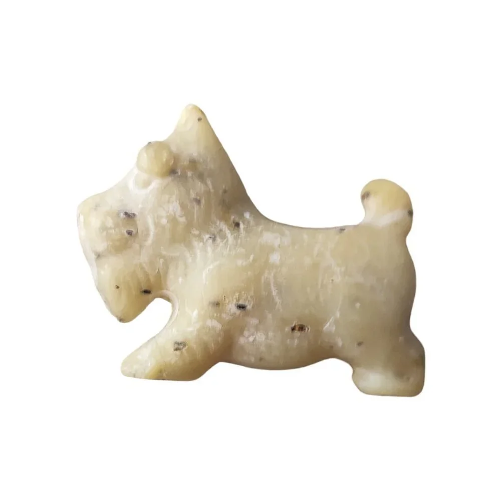 Vintage Retro Decorative Soap Dog Cream/Tan With Brown Speckles